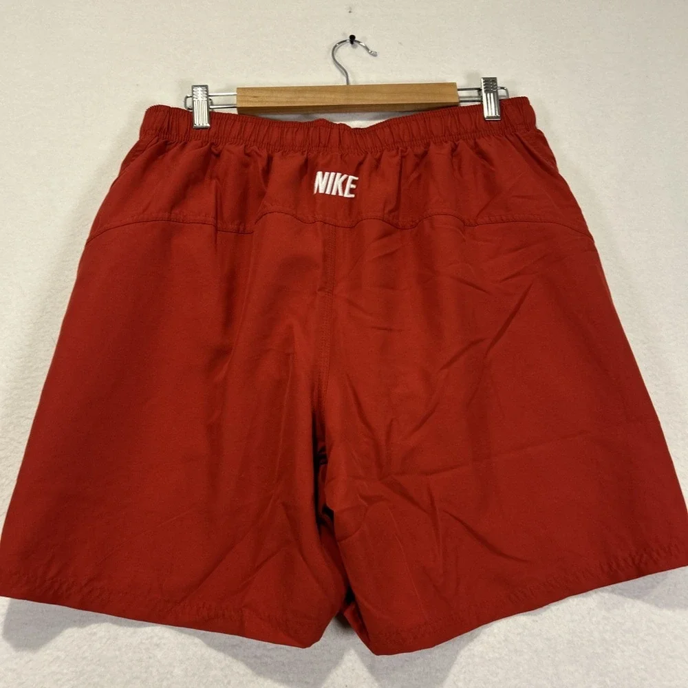 Vintage Nike Swim Shorts Mens XL Red Trunks Lined Drawstring Logo Pockets